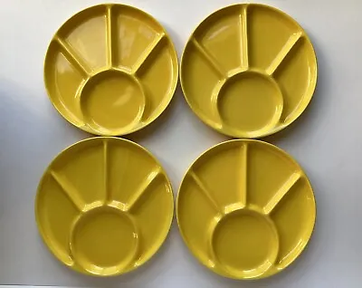 Vintage Waechtersbach Divided Plates Fondue Party Set Of 4 Yellow Rare Appetizer • $49.99