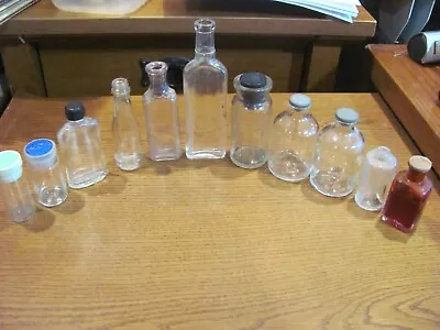 Vintage Antique Miniature Glass Medicine Apothecary Ink Bottles EMPTY Lot • $24.99