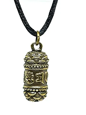 £9.95 • Buy Hidden Vial Stash Necklace Pendant Om Lotus Mantra Protection Buddhist Cord 