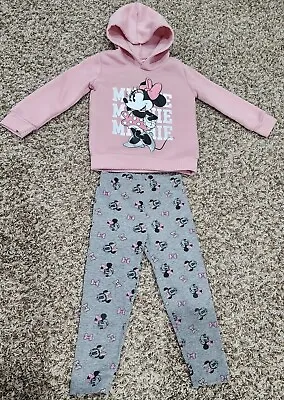 Girls Disney Junior Minnie Mouse Hoodie & Leggings Outfit Size 4 • $13