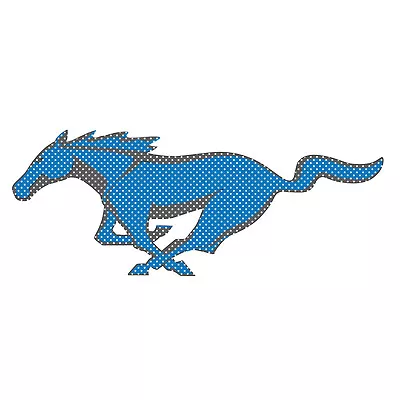 Ford Mustang Pony Blue 12  3M Perforated Unobstructed View Window Graphic Decal • $20.99