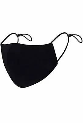Black Cotton Face Mask Washable Reusable Triple Layer Filter Pocket Nose Wire Uk • £3.99