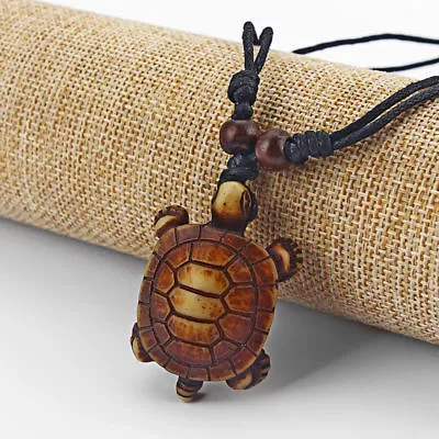 12pcs Yak Bone Tribal Men's Style Sea Turtle Pendant Necklace • $11.99