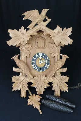 VINTAGE Cuckoo Clock 1970's Birds GERMANY Black Forest  HURBERT HERR TRIBERG  • $159.99