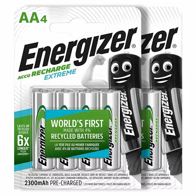 Energizer Rechargeable Accu AA Batteries Recharge Extreme NiMH 2300mAh HR6 Pack • $17.95