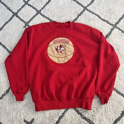 Vintage Louisville Cardinals Basketball Crewneck Sweatshirt Sz XL Good Condit • $27.99