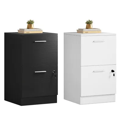 2/3 Drawer Wood File Cabinet Vertical Filing Cabinet With Lock Office Furniture • $102.99