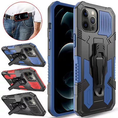 $11.34 • Buy Hybrid Shockproof Case For IPhone 14 13 Pro Max 14 Pro 12 11 XR XS 8 7 Belt Clip
