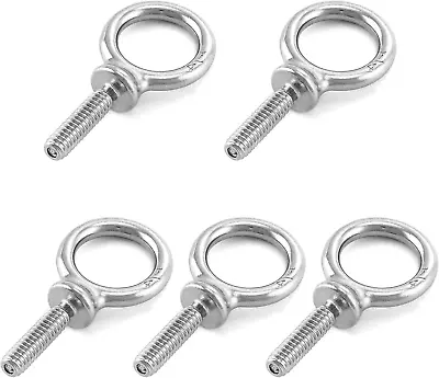 Eye Bolt 5 Pack 1/4 20 X 1 Marine Grade Stainless Steel Lifting Ring Threaded • $11.54