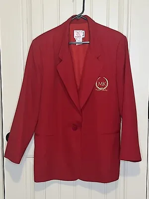 Mary Kay Cosmetics Red Consultant Blazer Jacket Size 14 Vintage • $24.99