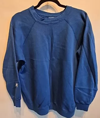 Vintage Crewneck Sweatshirt Blue Raglan VTG USA 80s Mens Size Small Tultex • $26.95