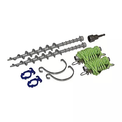 Premium Caravan Awning Tie Down Kit 2 Pack Screw Peg Reflective Rope Power Drill • $69.85