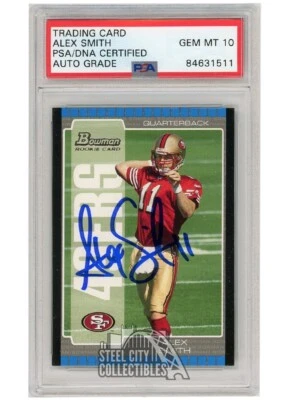 $89.95 • Buy Alex Smith 2005 Bowman Autograph Rookie Card #114 PSA/DNA 10