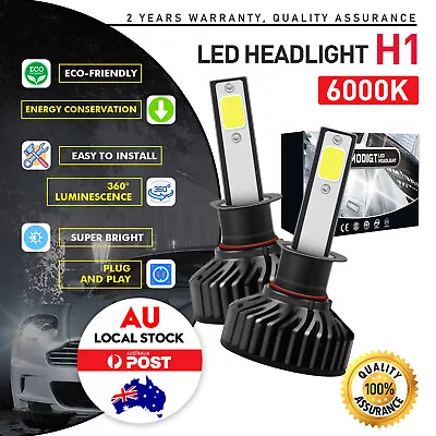 2PCS H1 LED Headlight Bulbs Super White 20000LM Kit High Low Beam 6000K 500W • $34.09