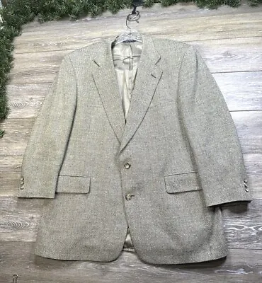 Jos A Bank Sport Coat Size 42 Short Beige Union Made In USA Vintage Wool Silk • $29.99