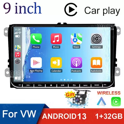 9  Car Stereo Radio Android 13 Carplay BT FM For VW Volkswagen Jetta Passat Polo • $119.99