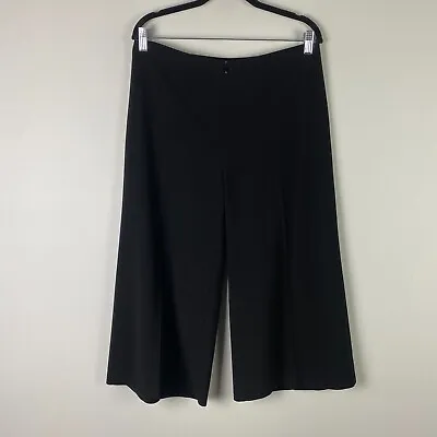 Joseph Ribkoff Wide Leg Crop Culotte Pants Womens 12 Black • $29.95