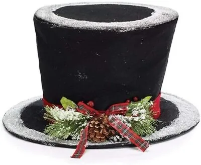Black Fabric Festive Top Hat Christmas Tree Topper  • $21.15
