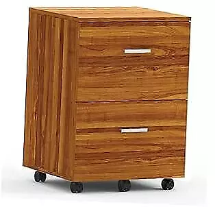 Maxtown 2 Drawer Mobile File Cabinet Mobile Lateral File Cabinet With Teak • $127.29