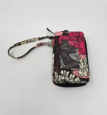 Vera Bradley Wristlet Mocha Rouge Retired Pattern Floral Flowers Small Purse  • $9.99