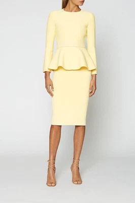 $450 • Buy Scanlan Theodore Crepe Knit Yellow  Lemon  Jacket Blazer Size Small