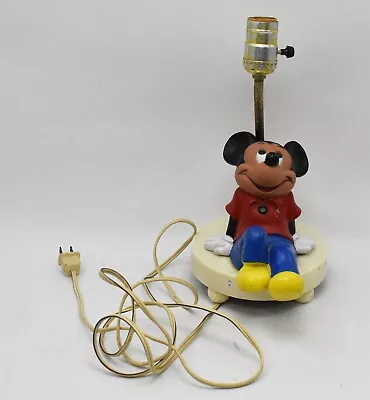 Mickey Mouse Vintage 12' Vinyl Figure Desk Lamp No Shade Walt Disney Works • $26.99