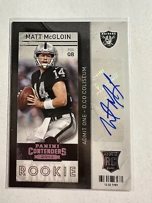 K132184 - 2013 Panini Contenders #197A Matt McGloin Auto RC • $20