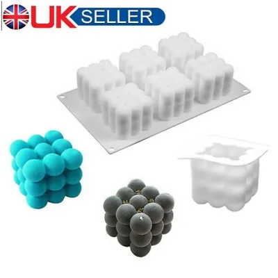 £4.49 • Buy 3D Silicone Candle Moulds Soy Soap Aromatherapy Candles Wax Plaster DIY Mold UK~