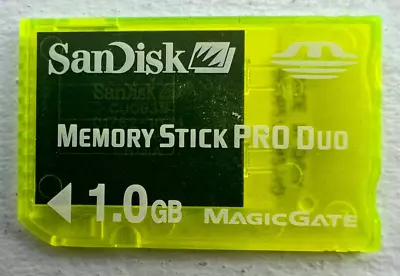 Sandisk 1GB Memory Stick Pro Duo Magic Gate Memory Card - Clear Yellow • $7.95
