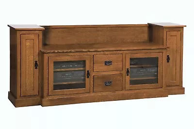 Large Amish Mission Arts & Crafts TV Stand Console Towers Piers Solid Wood 86 W • $3399