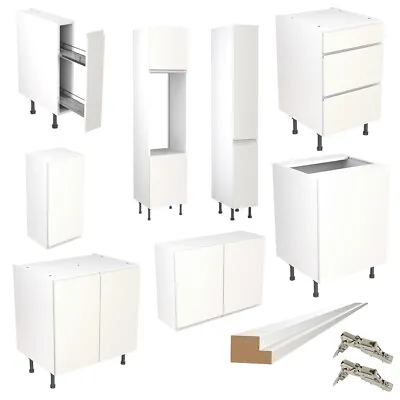 Kitchen Base Unit White Gloss Complete Handleless Doors Wall Cabinets Tall JPull • £1.75