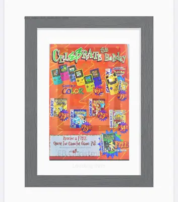 Framed Vintage Nintendo Print Ad Poster 11x14 Electronics Boutique Pokémon Eb • £57.84