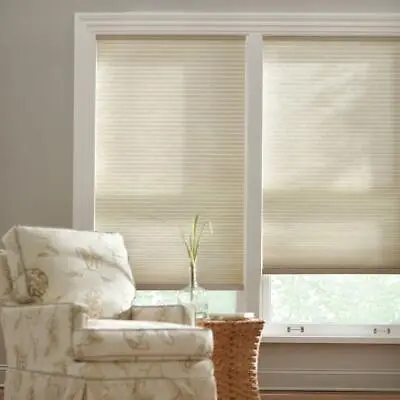 CUSTOM CUT Home Decorator Parchment 9/16 In Cordless Light Filtering Cell Shade • $20