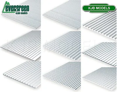 Evergreen Scale Models Styrene Textured Sheets Plastic Cladding Roof Clapboard • £11.70