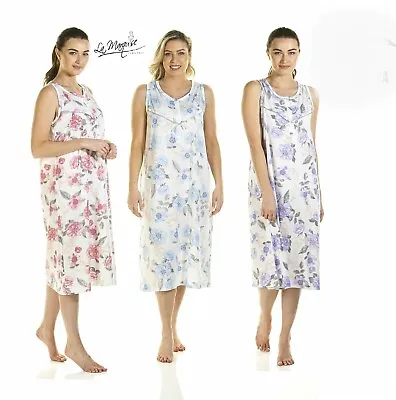 Ladies La Marquise Sleeveless Floral Jersey Summer  Nightdress S/xxl 24354 • £14.95
