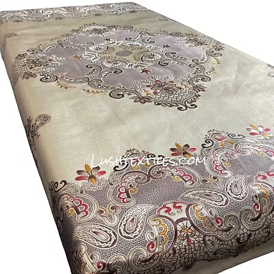 £1 • Buy DAMASK Floral PVC Fabric Oilcloth Tablecloth Dining Table Plastic Sheet - GOLD