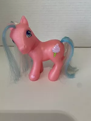 My Little Pony G3 Cotton Candy Cafe 2003 Pink White Blue Ice Cream Cone Toy GUC • $4.99