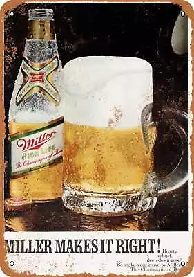 Metal Sign - 1970 Miller Beer - Vintage Look Reproduction • $18.66