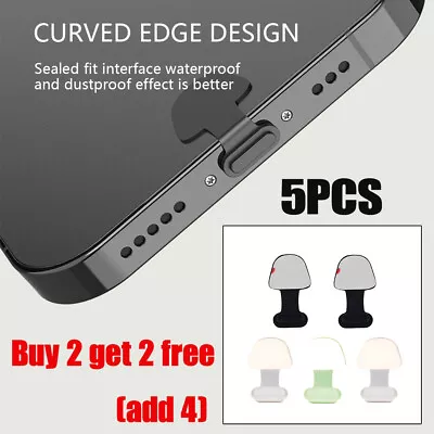 5X Type C Anti Dust Plug USB Charging Port Dust Plug Cover Stopper Mobile Phone • £3.43