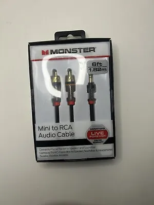 Monster 6-FT Mini To RCA Audio Cable 3.5mm Phone Tablet Speaker TV PC HQ 1.82M  • $15