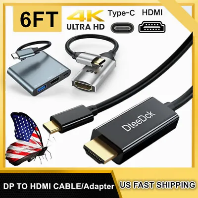 6FT USB-C Type C To HDMI HDTV Adapter Cable 4K Cord For Samsung LG MacBook Pro A • $8.54