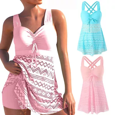 Womens Swimwear Swimdress Tankini Bikini Set Shorts Swimsuit Swimming Costume • £9.99