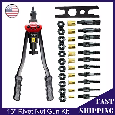 Rivet Nut Gun Kit Rivnut Setting Tools Nut Setter Tool Hand Blind Riveter 16  • $52.90