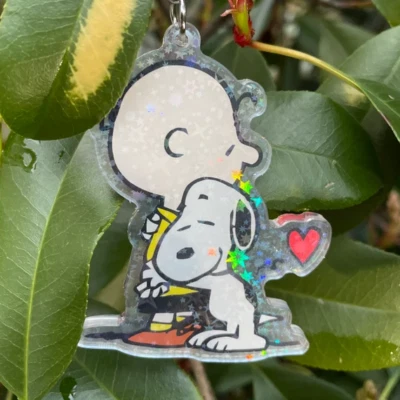 £14.09 • Buy Charlie Brown And Snoopy Holographic Star Keychain L Peanuts