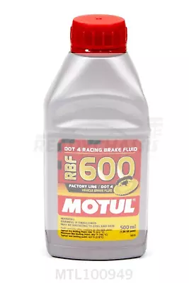 Fits Motul USA RBF Brake Fluid 600 Degr Ee 1/2 Liter MTL100949 • $39.37