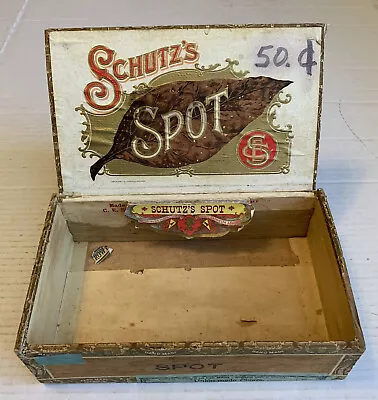 Schutz’s Spot Cigar Box Series Of 1910 Stamp C.E. Schutz Evansville Ind. Antique • $49.95