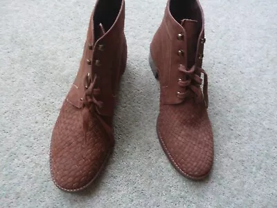 Fancetti Woven Leather Suede And Canvas Boots Size 5/38 • £10