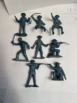 8 Vintage Marx Fort Apache Metallic Blue Cavalry Plastic Figures  • $28.77
