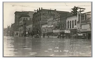 RPPC 1943 Flood Downtown MARIETTA OH Real Photo Postcard 26 • $14.99