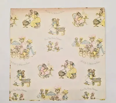 Vintage Unused Baby Shower Wrapping Paper Sheet For Decoupage Projects • $5